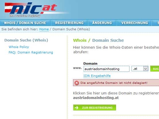 Nicht einmal die angebliche Domain ist registriert!