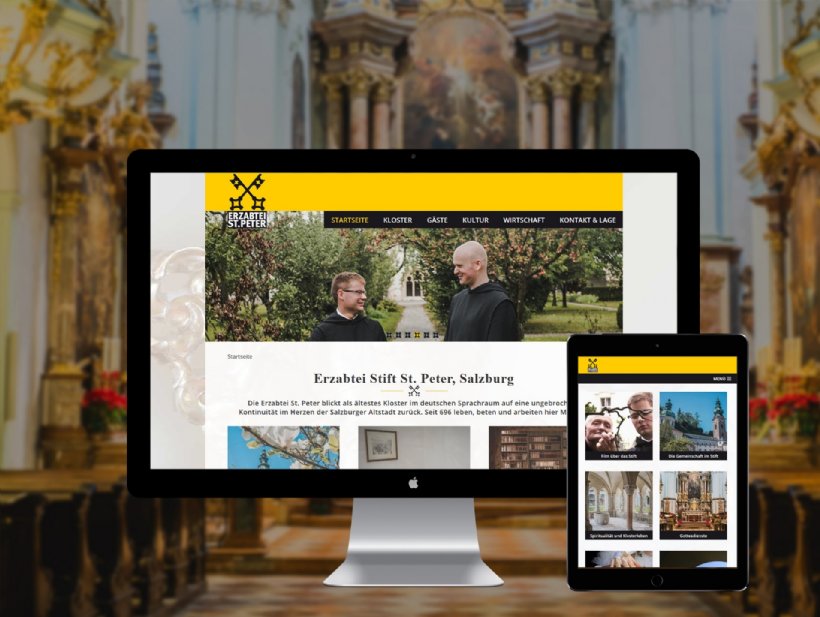 Desktop & Tablet-Ansicht www.erzabtei.at, Erzabtei Stift St. Peter