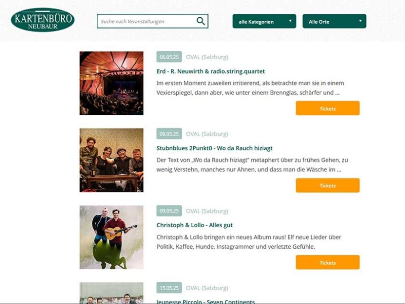 Kartenbüro Neubaur Relaunch 2024 Liste © interact