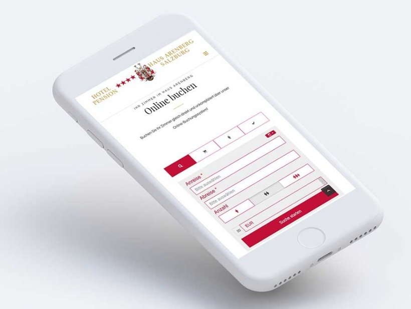 Website Hotel Haus Arenberg Salzburg: Mobile Buchung