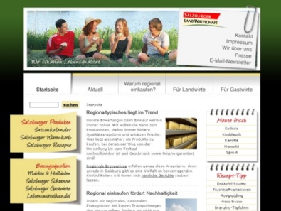 Website "Salzburger Landwirtschaft"