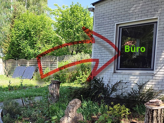 In unserem Büro wird der im Garten erzeugte Solarstrom gleich direkt verbraucht!